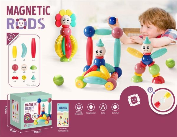 Magnetic Rods Toy – Magnetic Stick Building Blocks Magnetic Blocks For Kids Diy Magnetic Sticks Blocks Montessori Toys – Magnetic Block Set – Block Set For Kids